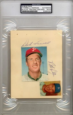 Dick "Turk" Farrell & Joe Morgan Autographed Signed 4.5x6 Album Page PSA/DNA - Image 1 of 2