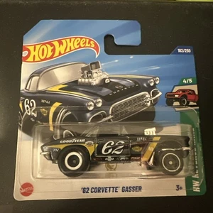 2025 Hot Wheels '62 Corvette Gasser Super Treasure Hunt Short Card Super Rare - Picture 1 of 4