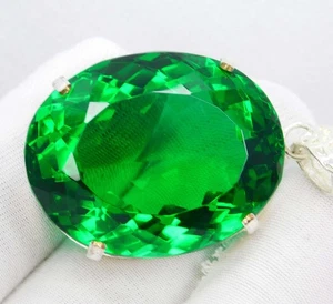 Colgante Topacio Verde Natural 138,65 Ct Piedra Preciosa Corte Ovalado Certificado Brasil Raro - Imagen 1 de 8