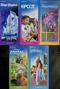 NEWEST 2025 Walt Disney World Theme Park Guide Maps 5 Maps Newest Available WDW! - Picture 1 of 7