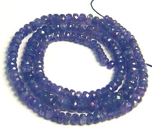 TANZANITE 3.5-5MM FACETED RONDELLE BEADS 8.75" Std M203 - Picture 1 of 1