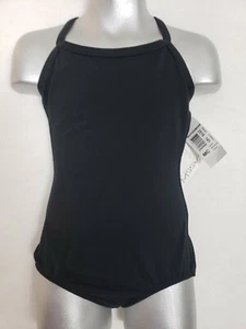 ROPA DE MOVIMIENTO NUEVA Camisa Negra Leotardo Niños V Espalda Mezcla Algodón CM CL #2515 - Imagen 1 de 4