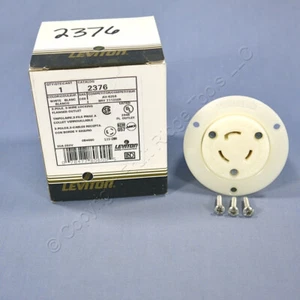 New Leviton L11-20 Locking Flanged Outlet Receptacle L11-20R 20A 250V 3Ø 2376 - Picture 1 of 2