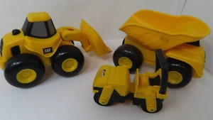 3 Toy State CAT Dump Truck Tractor Loader Roller Construction Lot - Picture 1 of 4