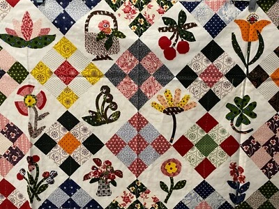 Windham Shelburne Quilt Museum CALICO GARDEN Fabric Reproduction Cheater 23"L - Image 1 of 3