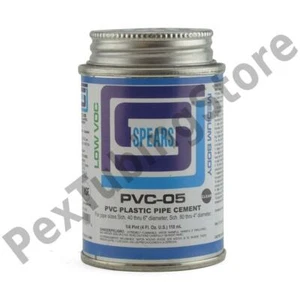 4 oz (1/4 pint) Primerless PVC Cement w/ Dauber, Med. Body, Fast Set, Clear - Picture 1 of 3