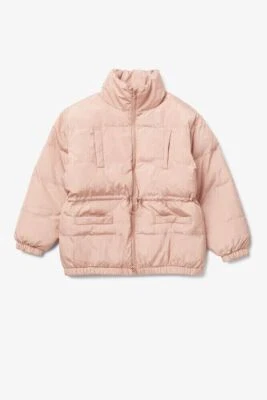 Fila Samaira Cinch Waist Puffer Jacket Women's XS Coat Misty Rose LW037771 - Image 1 of 2