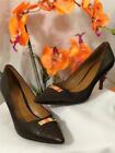 COACH Zan Women's Brown Leather Pumps Heels Shoes #A6831 Size EU37.5 / US7.5B