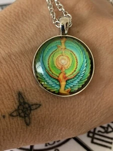 Iside Collana /ciondolo vetro cabochon Nuovo - Foto 1 di 3