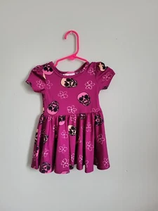 Abito bambina Dot Dot Smile 6-12mo viola teschio cappuccio manica girocollo elasticizzato nuovo con etichette - Foto 1 di 2