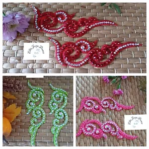 Par de apliques de diamante, 6 x 2 pulgadas para cabello de disfraz de Ellis Jorja Dance - Imagen 1 de 4