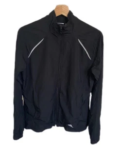 ADIDAS Women’s Windbreaker Jacket Full Zip Black Size Medium Full Zip VINTAGE - Bild 1 von 11
