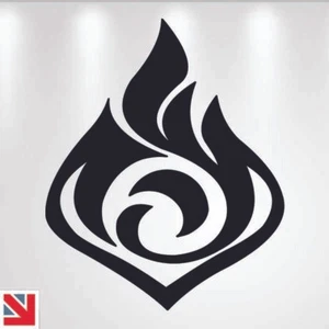 Gaming Genshin Impact Element Pyro Wandkunst Aufkleber Aufkleber Vinyl - Bild 1 von 3