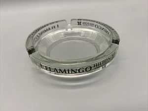 Cenicero de vidrio transparente Flamingo Hilton & Tower Las Vegas 4,25"" vintage - Imagen 1 de 4