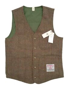 NEW $690 Ralph Lauren RRL Reversible Harris Tweed Vest! Sm  Brown Tweed to Green