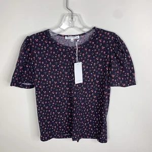NWT Antistar Womens M Blue Floral Short Sleeve Shirt - Picture 1 of 4