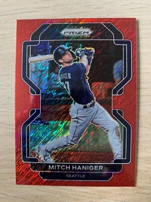 2022 Panini Prizm red shimmer MITCH HANIGER #ed 2/7!! Seattle Mariners - Image 1 of 2