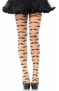 Women Seamless Sheer Pantyhose Moustache Patterned Tights Stockings Sexy 7293 - Picture 1 of 2