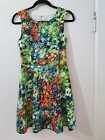 Qed London Floral Light Lined Summer Dress Size 8   Flowers Pretty Back Detail