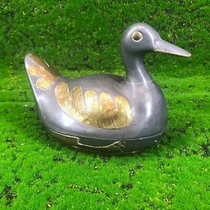 Qing Dynasty Duck Pewter & Brass China (c) 1900 Oriental 6.5" Trinket ,metal - Picture 1 of 15