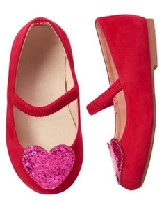 NWT Gymboree Cozy Valentine Red heart Flats Dress shoes Toddler girls 5,6,8 - Picture 1 of 1