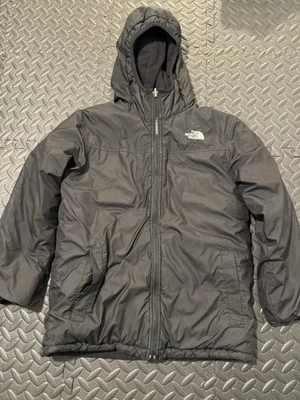 North Face Reversible Mt Chimbo Jacket Sz M 10/12 Full Zip Hooded City Black - Image 1 of 4