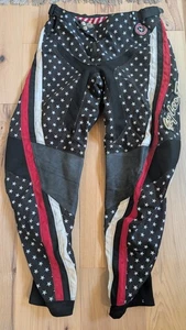 Vintage Troy Lee Designs Pants Red White/Black Star 32 Leather Motorcycle Cycle  - Bild 1 von 12