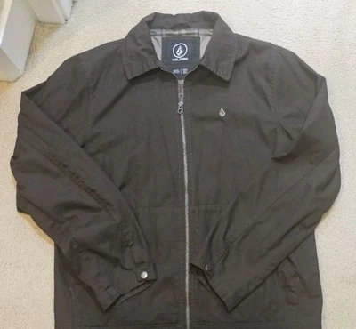 Volcom Mens Brown Zip Front Collar Jacket True To This Medium  - Image 1 of 2