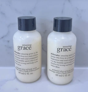 Philosophy AMAZING GRACE Aceite de Oliva Perfumado Exfoliante Corporal 2 OZ LOTE de 2 - Imagen 1 de 3