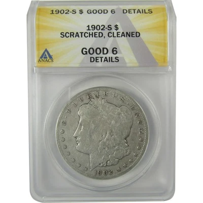 1902 S Morgan Dollar G 6 Details ANACS Silver $1 Coin SKU:I21657 - Image 1 of 4