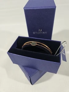 SWAROVSKI 5389046 Rose Gold Plated Gray Ginger Bangle Bracelet in Gift Box - Picture 1 of 20