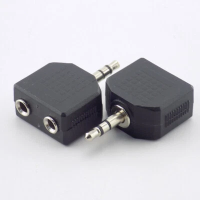 Mini 3.5mm Audio Jack Male to Dual Female Plug Phone Adapter Y Splitter Earphone - Image 1 of 4