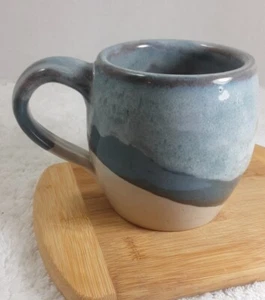Art Studio Pottery Mug Signed L. Frohna Glazed Blue Tones - Picture 1 of 9