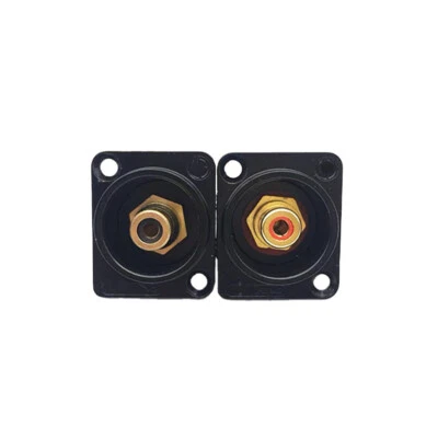 2 peças painéis conectores soquete chassi montagem painel RCA preto fêmea folheados a ouro EUA - Imagem 1 de 4