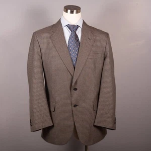 Stanley Blacker Mens Blazer Sport Coat 44L Jacket Small Check 2 Button Single Ve - Picture 1 of 9