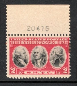 703 2 cent Yorktown with Outlined Plate Number At Top - Picture 1 of 1