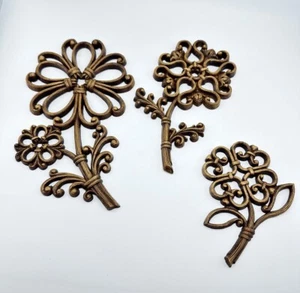 Dart Homco Flower Wall Decorations Set Of 3 Number 7560 Circa 1978 - Picture 1 of 9