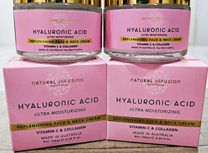 2er Set Natürliche Infusion Australien Hyaluronsäure Gesichts- & Halscreme 3,38 Unzen pro Stück - Bild 1 von 18