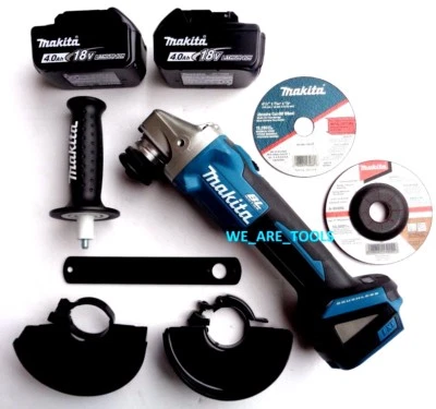 Makita XAG04 18V Brushless Angle Grinder, (2) BL1840B 4.0 Battery 4 1/2" 18 Volt - Image 1 of 4