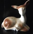 Vintage Ceramic 6 3/4" L x 6" H Lying Doe or Fawn Deer Figurine Made in Brazil