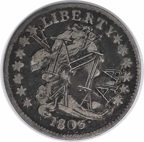 1805 Bust Silver Dime VF Heavy Graffiti Uncertified #807 Cover