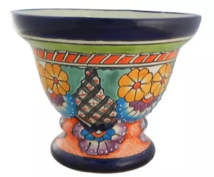 Maceta con patas de girasoles de cerámica mexicana jardín pintada a mano Talavera # 19 - Imagen 1 de 1