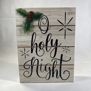 O’ Holy Night Christmas Wooden Free-standing Sign Farmhouse Style Home Decor 5x7 - Bild 1 von 12