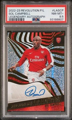 SOL CAMPBELL PSA 8.5 2022-23 PANINI REVOLUTION PL LEGENDARY AUTOGRAPHS - Image 1 of 2
