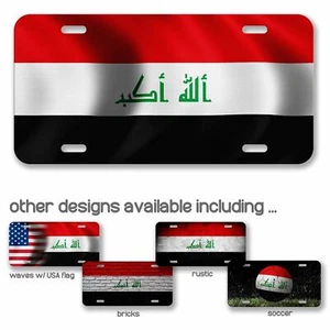 High Grade Aluminum License Plate - Flag of Iraq (Iraqi) - Many Options - Picture 1 of 10