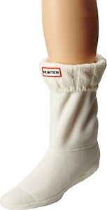 Hunter Women's 240478 6 Stitch Cable Boot Sock Natural White Size M