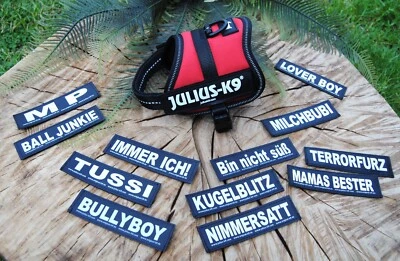 Julius-K9 Powergeschirr rot Gr.Baby2 inklusive 10 Stück Klettlogos GRATIS