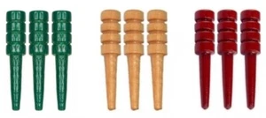 New Set 9 Birch Wood Cribbage Pegs – Ships w/ Tracking – Green Natural Red - Picture 1 of 1