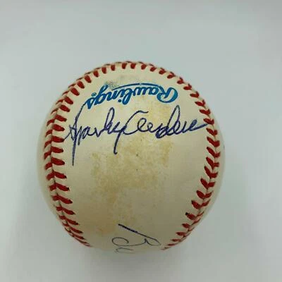 Sparky Anderson Al Kaline Newhouser Rogell Tigers Legends Signed Baseball PSA  - Image 1 of 4