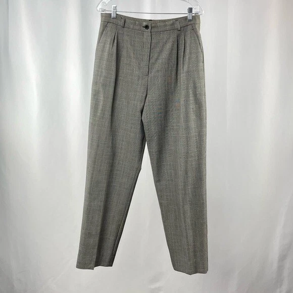 Calça Houndstooth de lã virgem Pendleton em preto branco tamanho 12 - Imagem 1 de 4